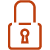 Simple icon of a lock