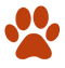 Simple icon of a paw print